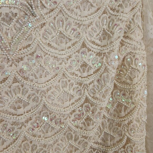 Vintage Fully Beaded Sequined Gown Mother Of Wedding Size S(34) - Picture 7 of 11